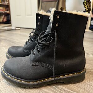 Doc Marten Black Boots with Yellow Stitching